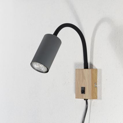 Globo - Ευέλικτο επιτοίχιο φωτιστικό 1xGU10/25W/230V γκρι/καφέ