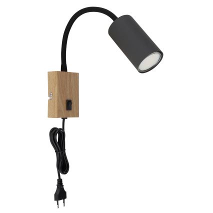 Globo - Ευέλικτο επιτοίχιο φωτιστικό 1xGU10/25W/230V γκρι/καφέ