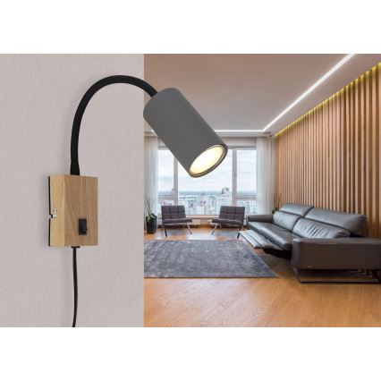 Globo - Εύκαμπτο φωτιστικό τοίχου 1xGU10/25W/230V γκρι/καφέ