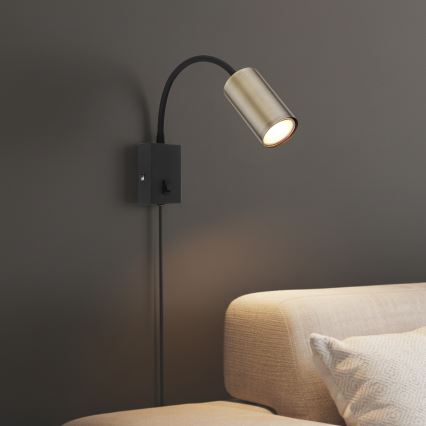 Globo - Ευέλικτο επιτοίχιο φωτιστικό 1xGU10/25W/230V μαύρο/ορείχαλκος