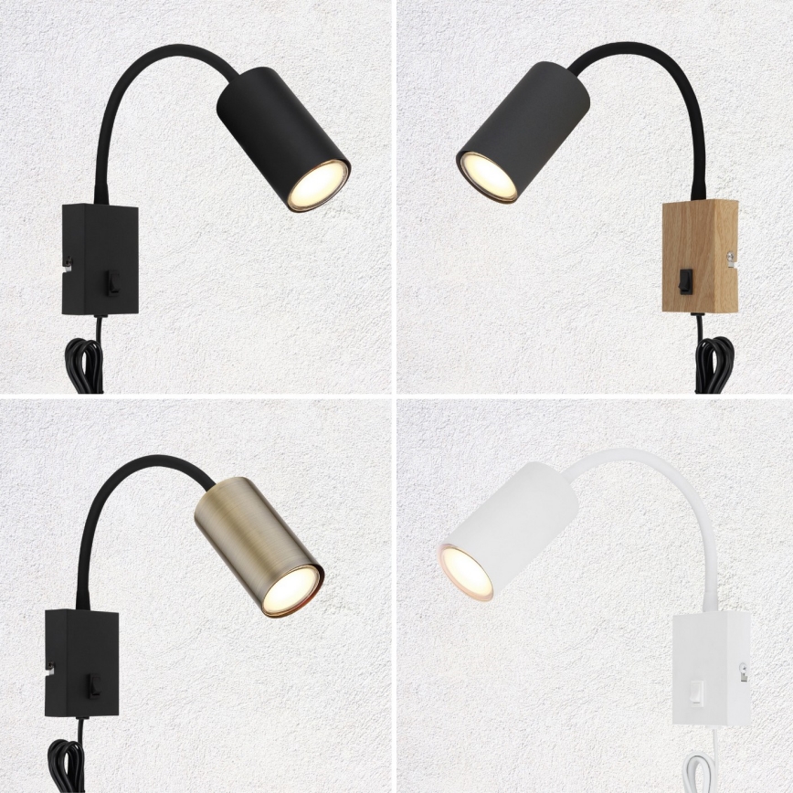 Globo - Ευέλικτο επιτοίχιο φωτιστικό 1xGU10/25W/230V μαύρο/ορείχαλκος