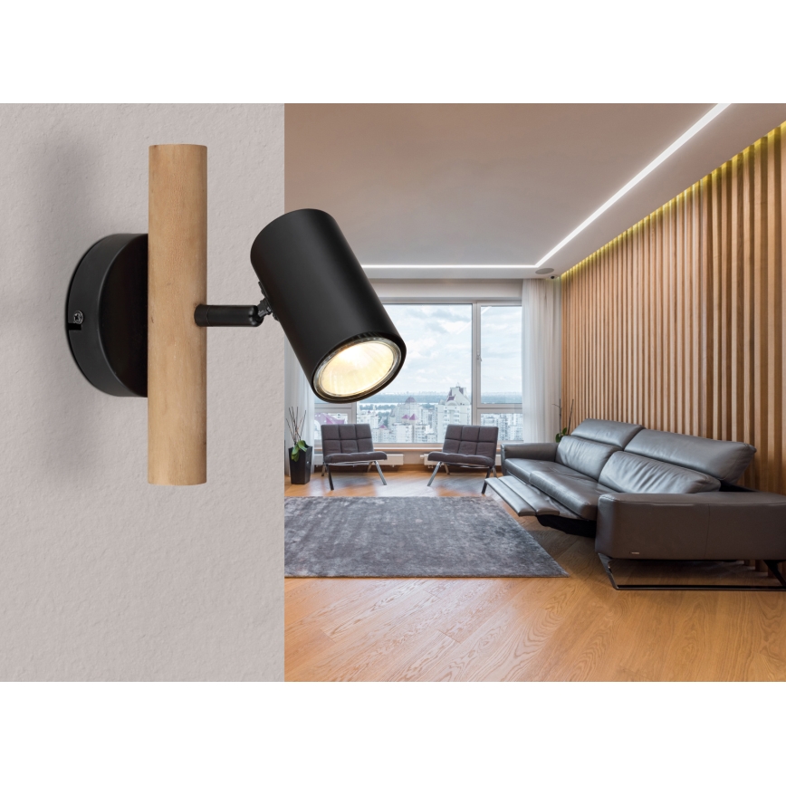 Globo - Φωτιστικό σποτ τοίχου 1xGU10/5W/230V ξύλο/μέταλλο