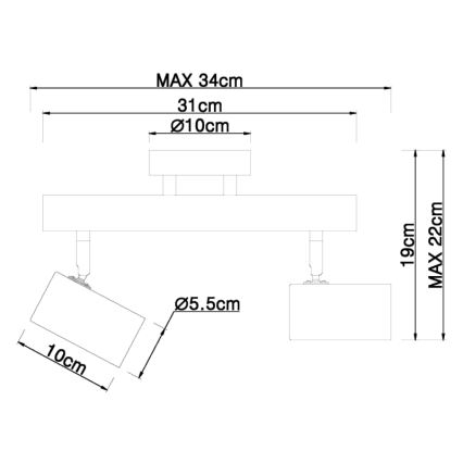 Globo - Φωτιστικό σποτ 2xGU10/5W/230V ξύλο/μέταλλο