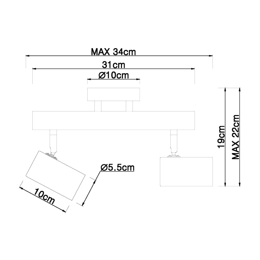 Globo - Φωτιστικό σποτ 2xGU10/5W/230V ξύλο/μέταλλο