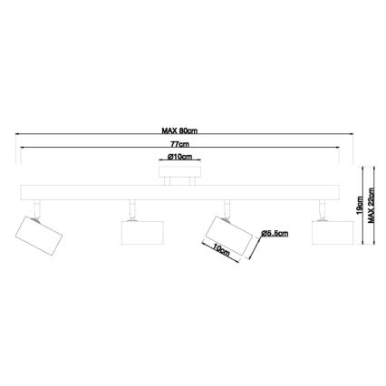 Globo - Φωτιστικό σποτ 4xGU10/5W/230V ξύλο/μέταλλο