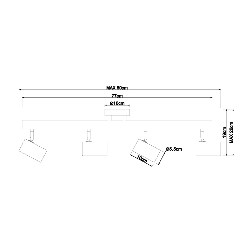 Globo - Φωτιστικό σποτ 4xGU10/5W/230V ξύλο/μέταλλο