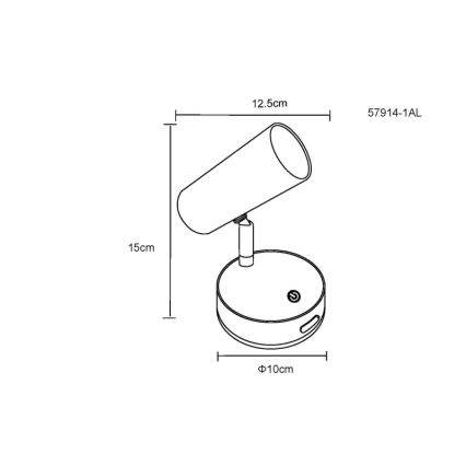 Globo - Ρυθμιζόμενο επαναφορτιζόμενο επιτοίχιο σποτ LED/0,4W/3,7V 1800 mAh μαύρο
