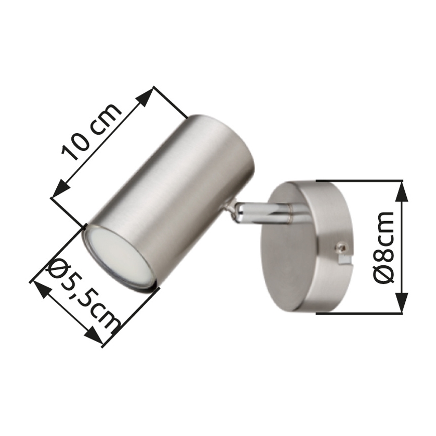 Globo - Σποτ τοίχου 1xGU10/25W/230V ματ χρώμιο