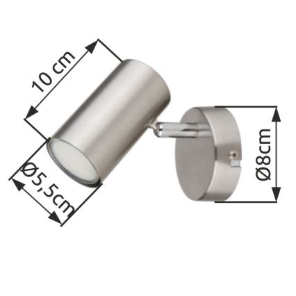 Globo - Σποτ τοίχου 1xGU10/25W/230V ματ χρώμιο