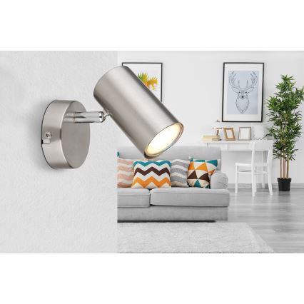 Globo - Σποτ τοίχου 1xGU10/25W/230V ματ χρώμιο