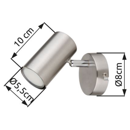 Globo - Σποτ τοίχου 1xGU10/25W/230V ματ χρώμιο