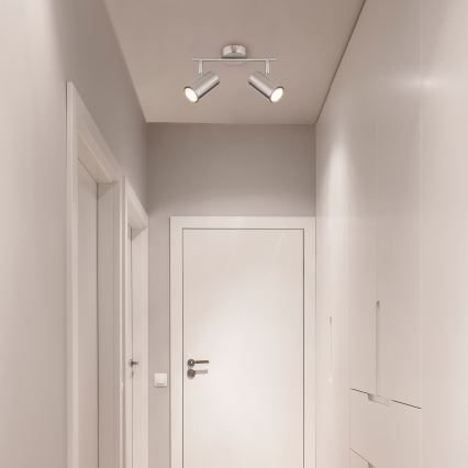 Globo - Φωτιστικό σποτ 2xGU10/25W/230V ματ χρώμιο