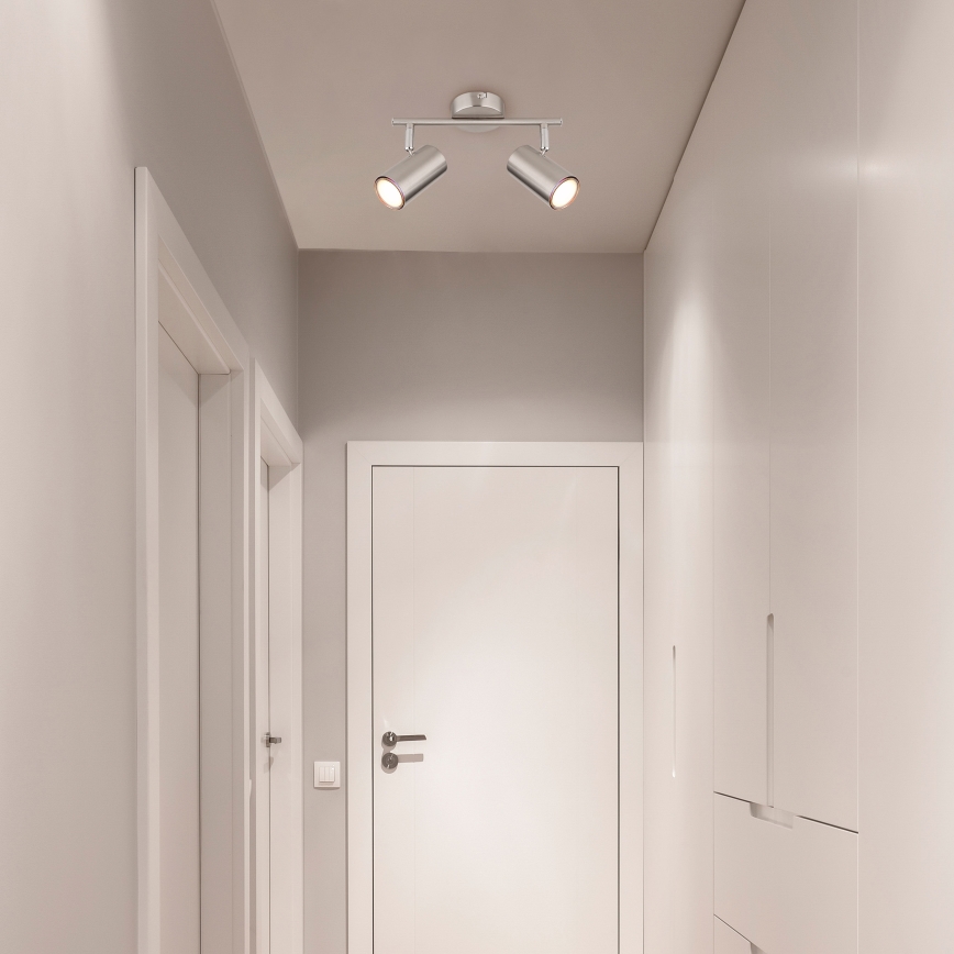 Globo - Φωτιστικό σποτ 2xGU10/25W/230V ματ χρώμιο