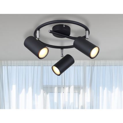 Globo - Φωτιστικό σποτ 3xGU10/25W/230V μαύρο