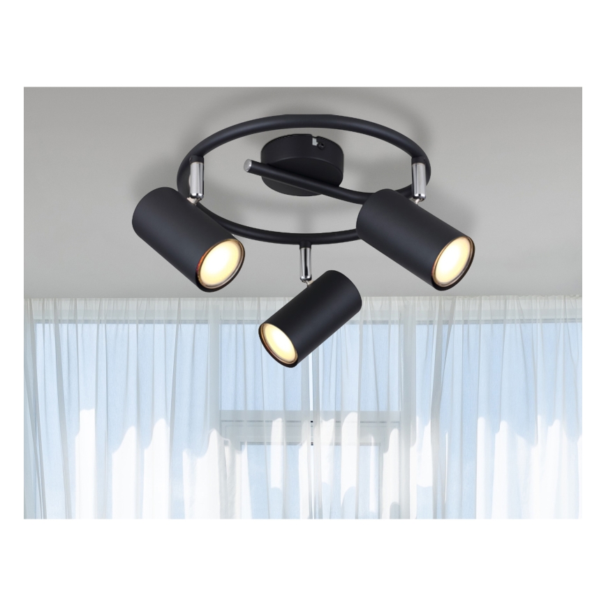 Globo - Φωτιστικό σποτ 3xGU10/25W/230V μαύρο