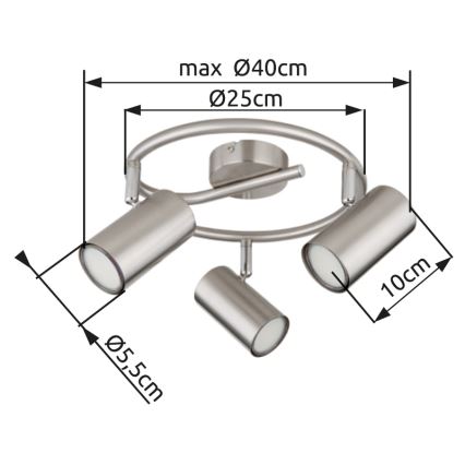 Globo - Φωτιστικό σποτ 3xGU10/25W/230V ματ χρώμιο