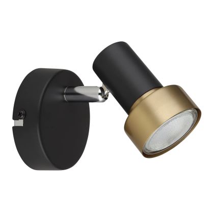 Globo - Σποτ τοίχου 1xGU10/25W/230V μαύρο/χρυσό