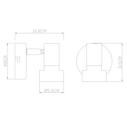 Globo - Σποτ τοίχου 1xGU10/25W/230V μαύρο/χρυσό