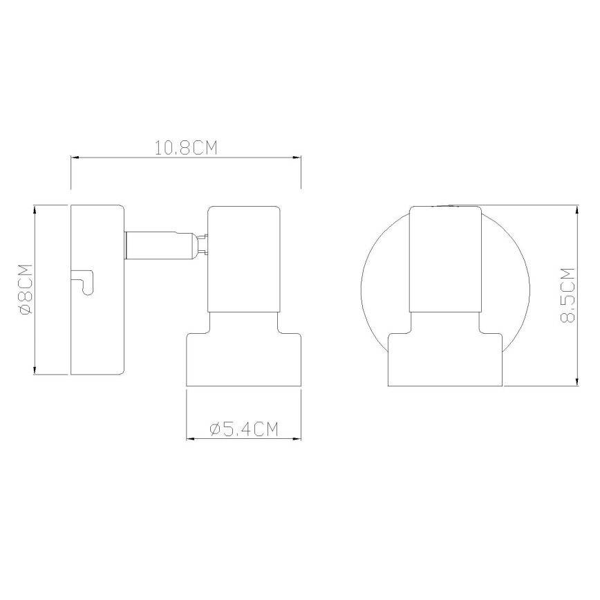 Globo - Σποτ τοίχου 1xGU10/25W/230V μαύρο/χρυσό
