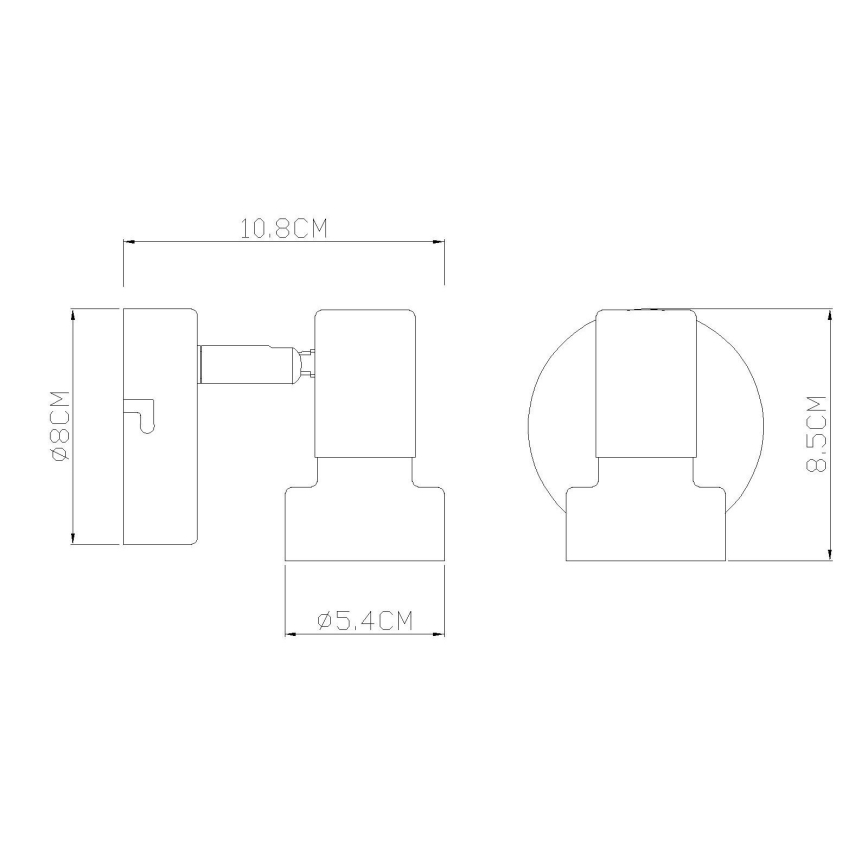 Globo - Σποτ τοίχου 1xGU10/25W/230V μαύρο/ασημί