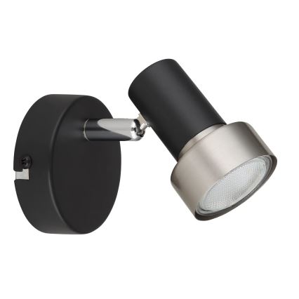 Globo - Σποτ τοίχου 1xGU10/25W/230V μαύρο/ασημί