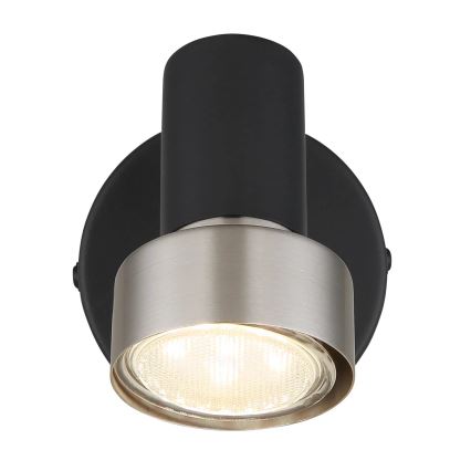 Globo - Σποτ τοίχου 1xGU10/25W/230V μαύρο/ασημί