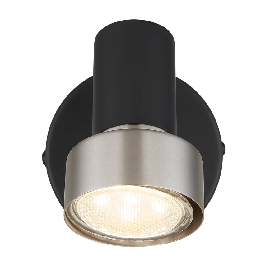 Globo - Σποτ τοίχου 1xGU10/25W/230V μαύρο/ασημί