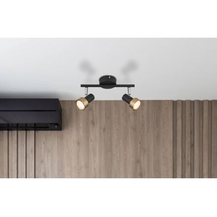 Globo - Φωτιστικό σποτ  2xGU10/25W/230V μαύρο/χρυσό