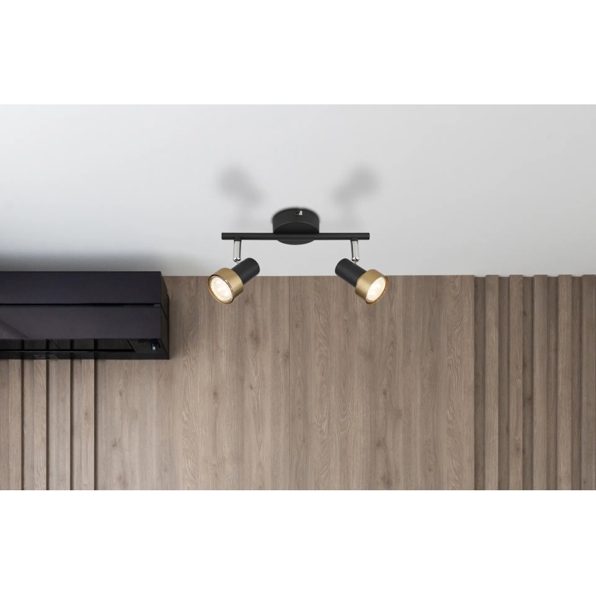 Globo - Φωτιστικό σποτ  2xGU10/25W/230V μαύρο/χρυσό