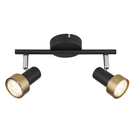 Globo - Φωτιστικό σποτ  2xGU10/25W/230V μαύρο/χρυσό