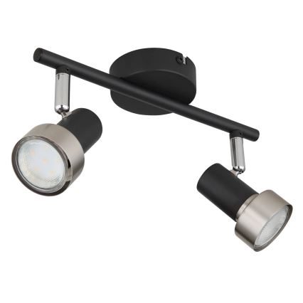 Globo - Φωτιστικό σποτ  2xGU10/25W/230V μαύρο/ασημί