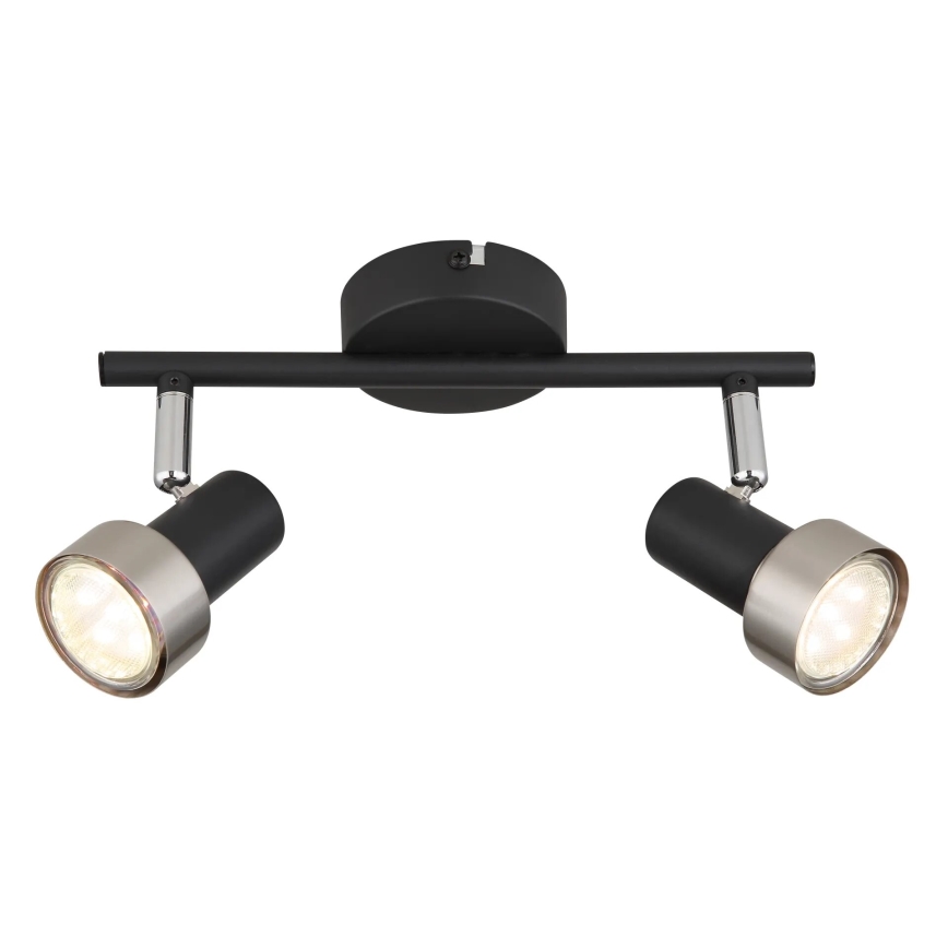 Globo - Φωτιστικό σποτ  2xGU10/25W/230V μαύρο/ασημί
