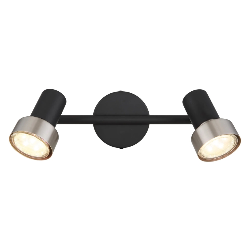 Globo - Φωτιστικό σποτ  2xGU10/25W/230V μαύρο/ασημί