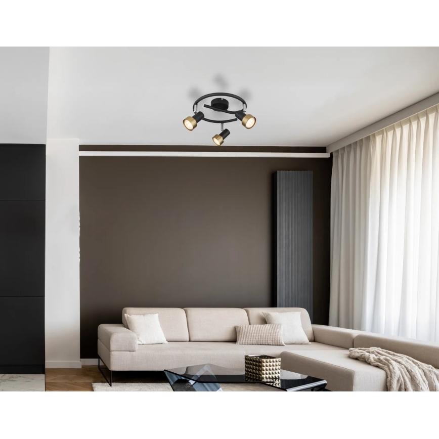 Globo - Φωτιστικό σποτ  3xGU10/25W/230V μαύρο/χρυσό