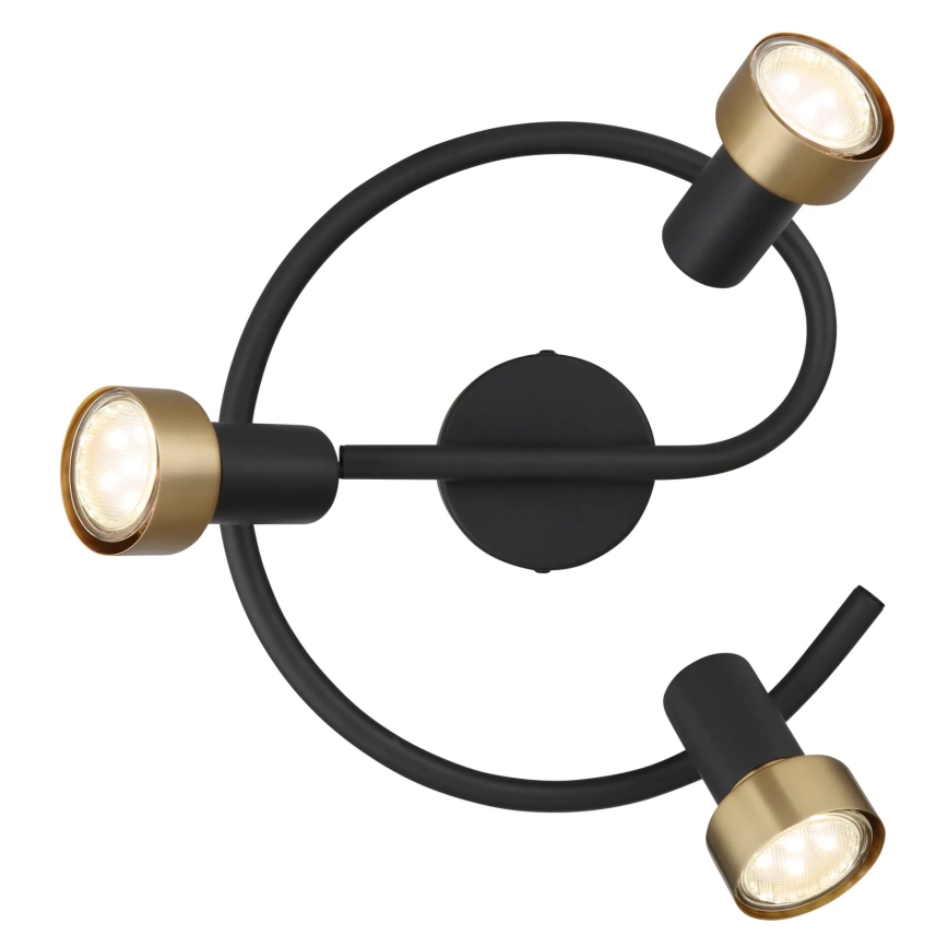 Globo - Φωτιστικό σποτ  3xGU10/25W/230V μαύρο/χρυσό