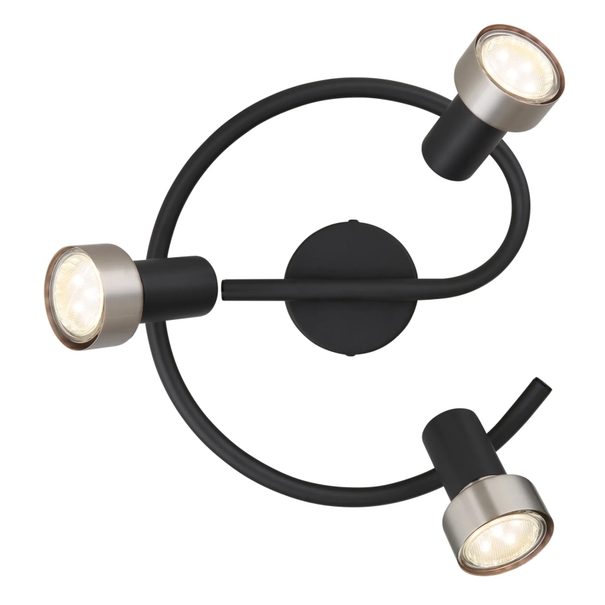 Globo - Φωτιστικό σποτ  3xGU10/25W/230V μαύρο/ασημί