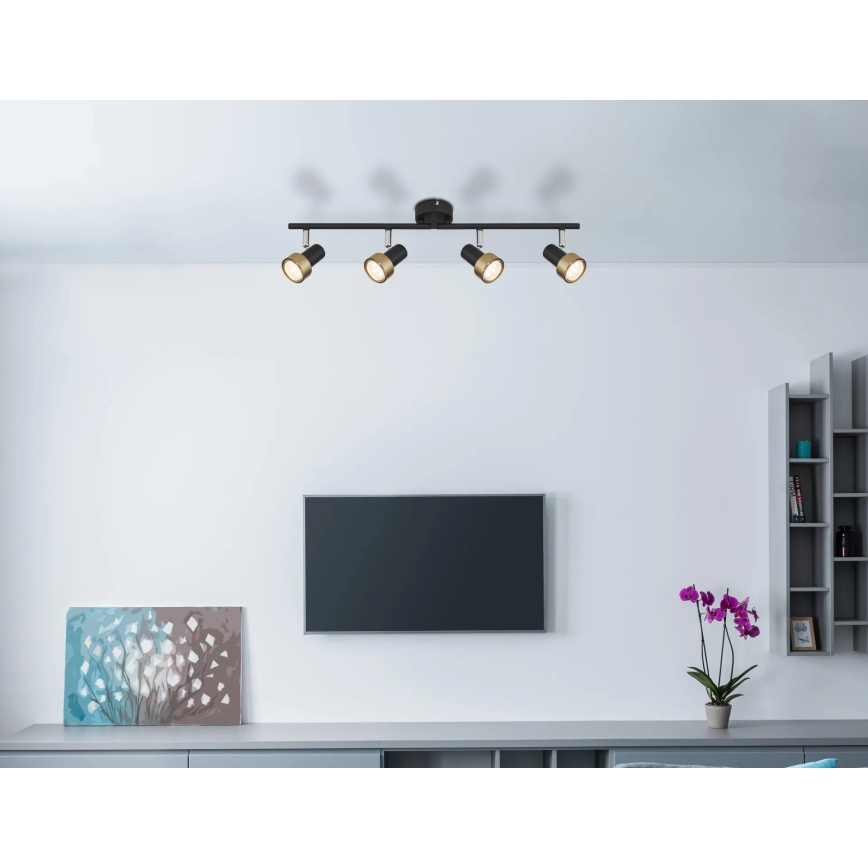 Globo - Φωτιστικό σποτ  4xGU10/25W/230V μαύρο/χρυσό