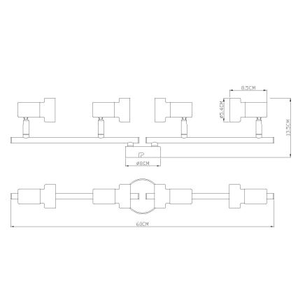 Globo - Φωτιστικό σποτ  4xGU10/25W/230V μαύρο/χρυσό
