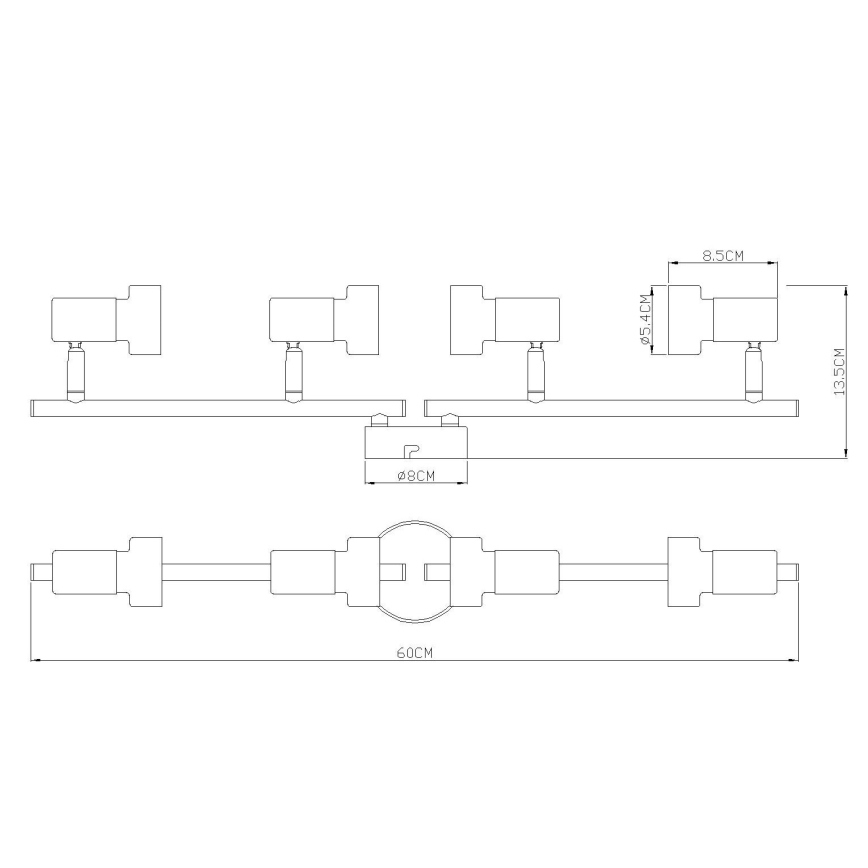 Globo - Φωτιστικό σποτ  4xGU10/25W/230V μαύρο/χρυσό