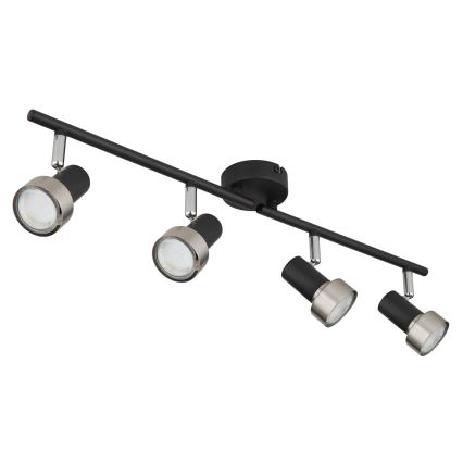 Globo - Φωτιστικό σποτ  4xGU10/25W/230V μαύρο/ασημί