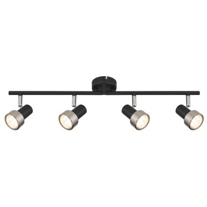 Globo - Φωτιστικό σποτ  4xGU10/25W/230V μαύρο/ασημί