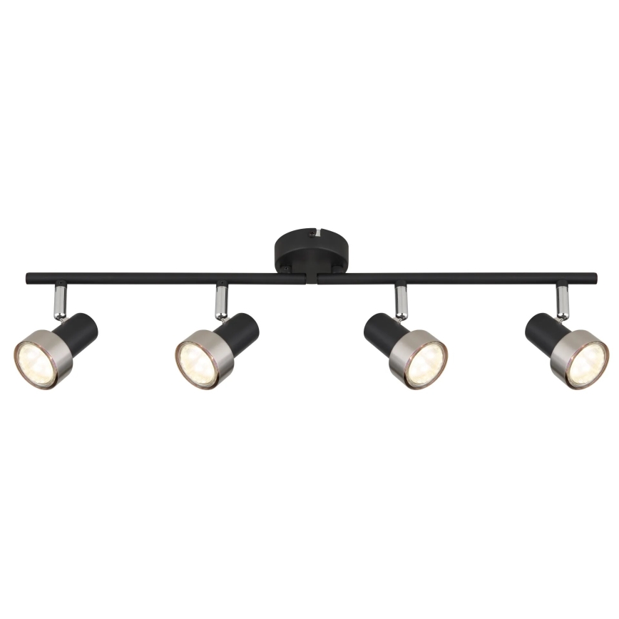 Globo - Φωτιστικό σποτ  4xGU10/25W/230V μαύρο/ασημί