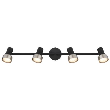 Globo - Φωτιστικό σποτ  4xGU10/25W/230V μαύρο/ασημί