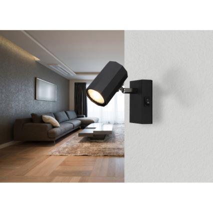 Globo - Σποτ τοίχου 1xGU10/25W/230V μαύρο