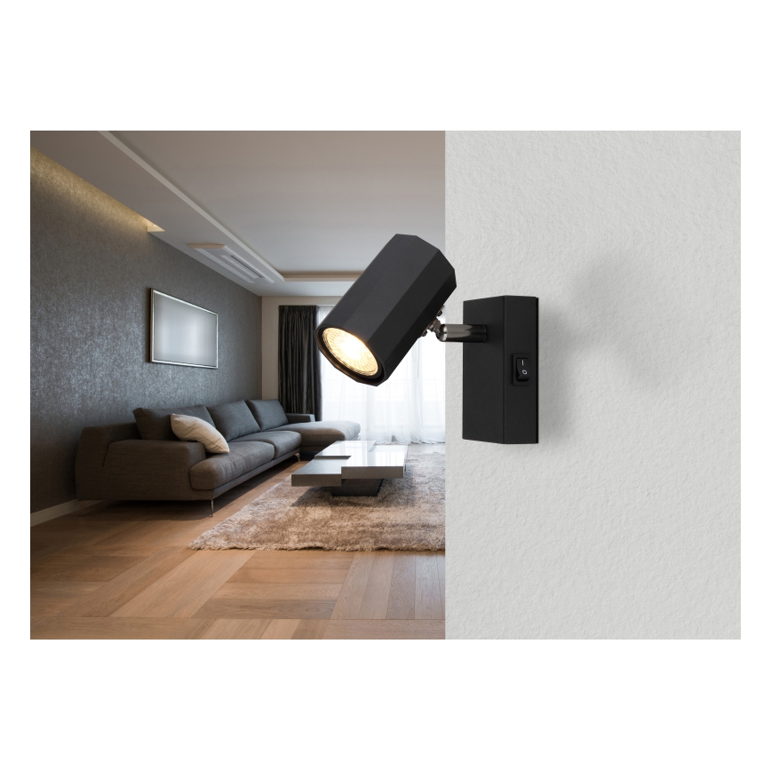 Globo - Σποτ τοίχου 1xGU10/25W/230V μαύρο