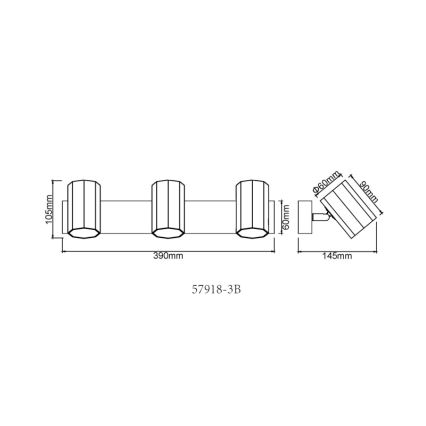 Globo - Φωτιστικό σποτ 3xGU10/25W/230V μαύρο