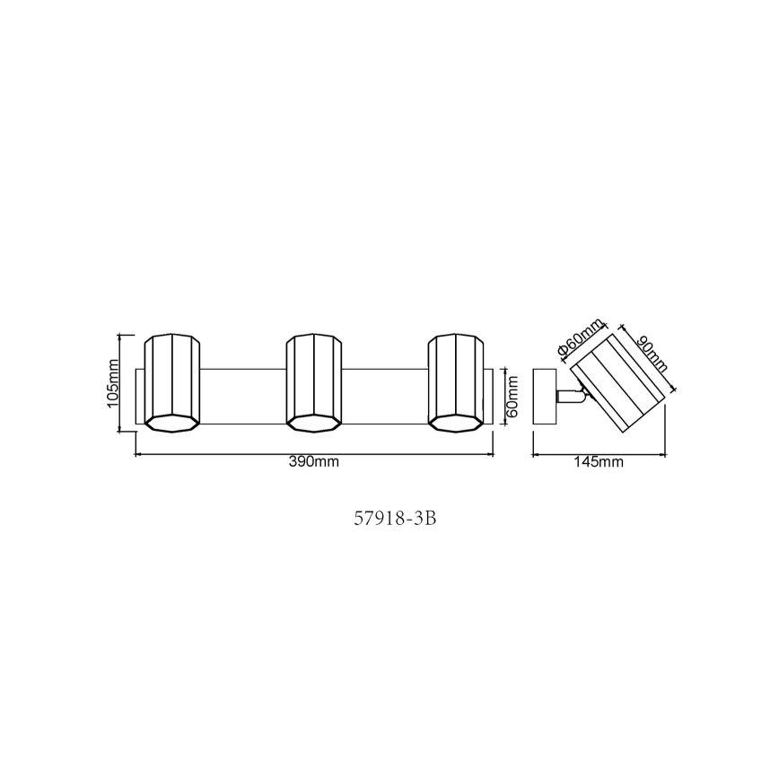 Globo - Φωτιστικό σποτ 3xGU10/25W/230V μαύρο