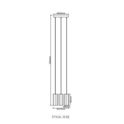 Globo - Κρεμαστό φωτιστικό οροφής 3xGU10/25W/230V μαύρο