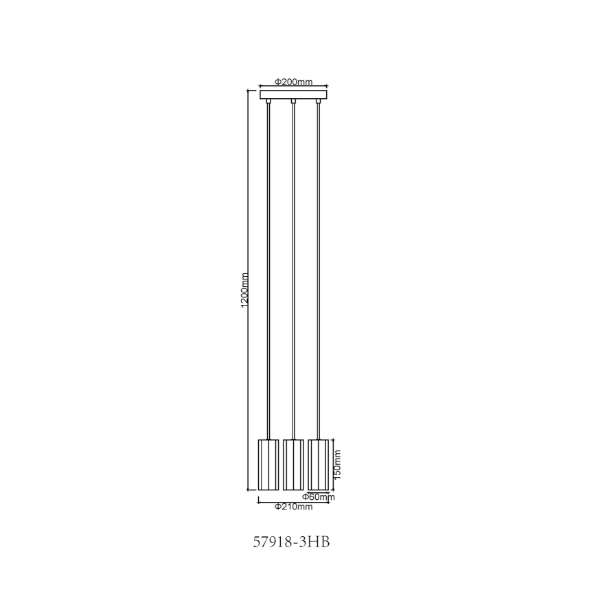 Globo - Κρεμαστό φωτιστικό οροφής 3xGU10/25W/230V μαύρο