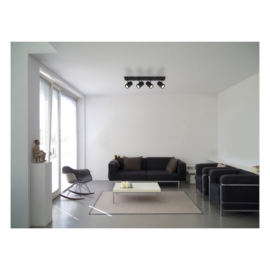 Globo - Φωτιστικό σποτ 4xGU10/25W/230V μαύρο